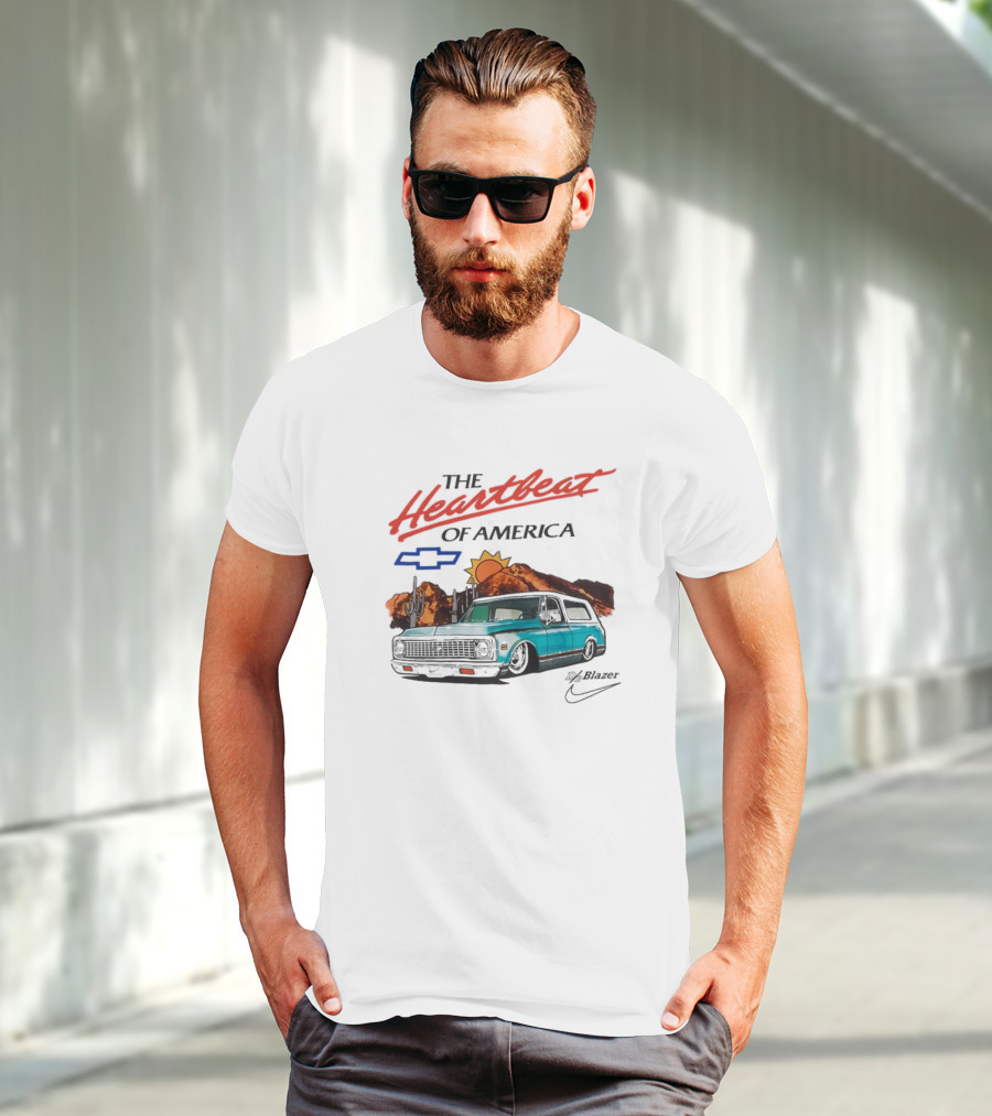 Devin Booker Chevrolet Max90 Heartbeat Of America Vintage Truck Sunset Desert Scene T-Shirt