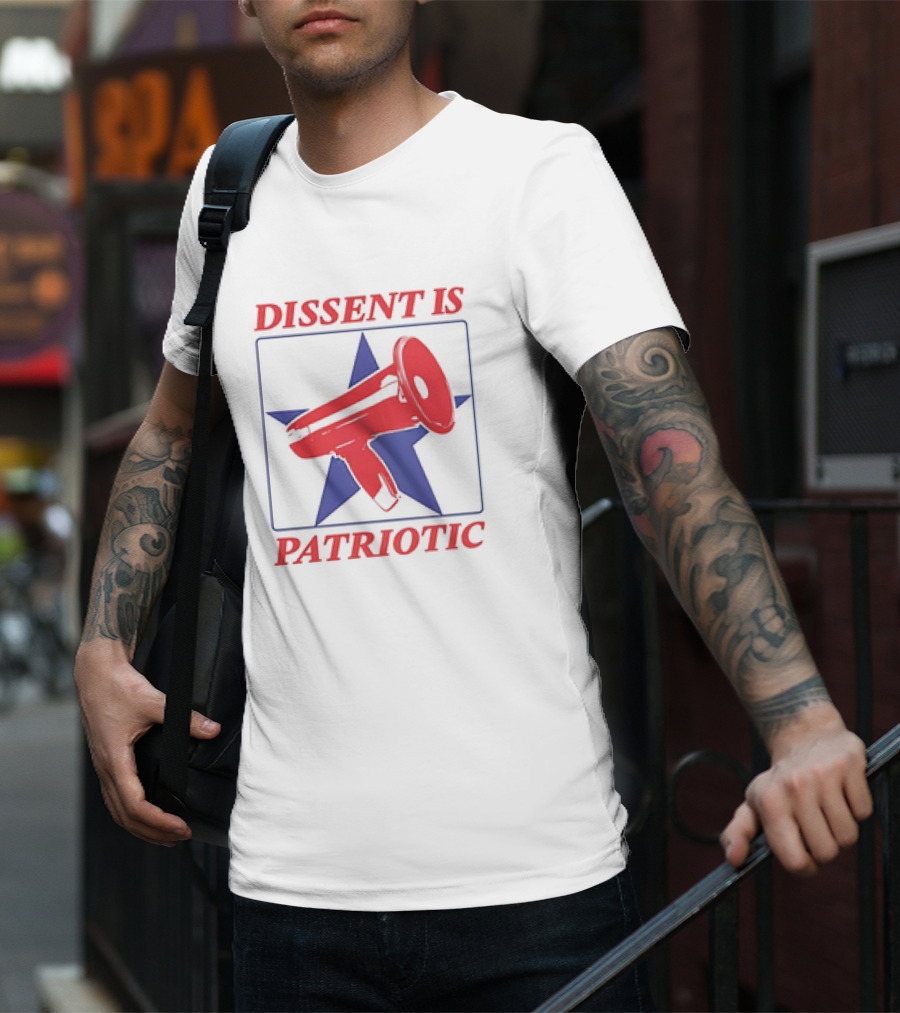 Patriotic Megaphone In Star Symbol Dissent T-Shirt