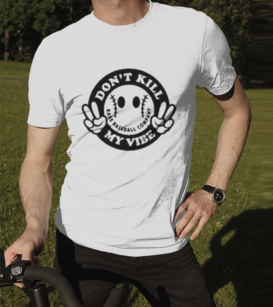 Don’t Kill My Vibe Baseball Company Baseball Emoji Peace Hands T-Shirt