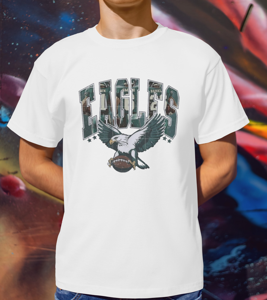 Eagles Philadelphia Brown Smith Barkley Football Graphic T-Shirt