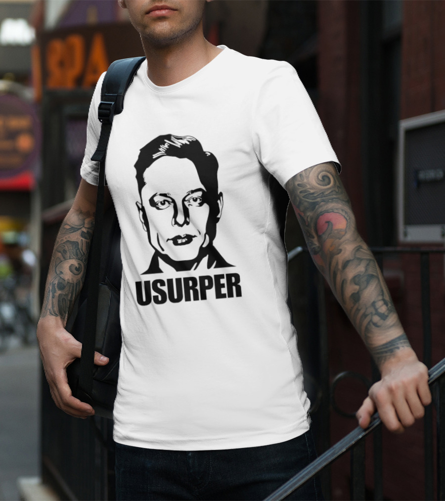 Elon Musk Usurpator Iconic Minimalist Style T-Shirt