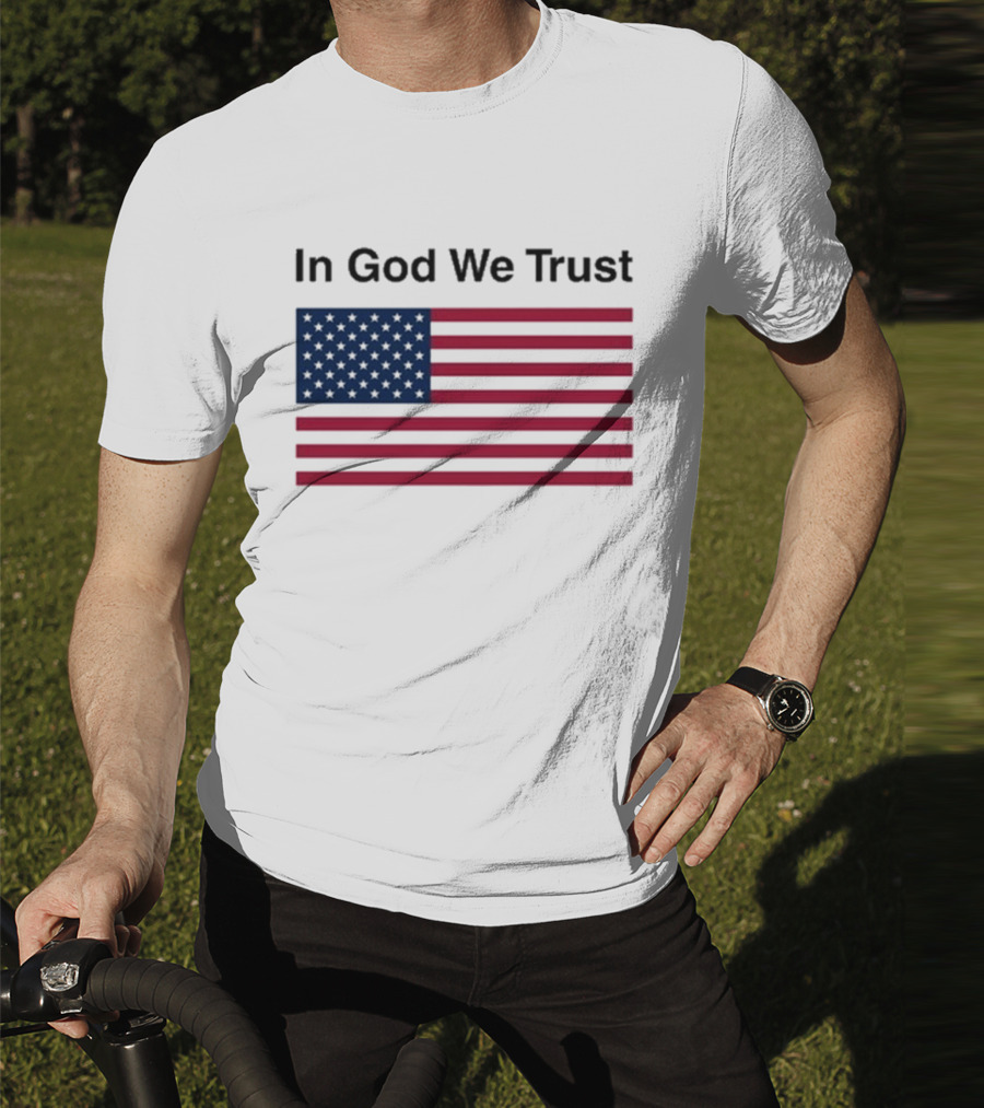 Eric Adams In God We Trust American Flag Pattern T-Shirt