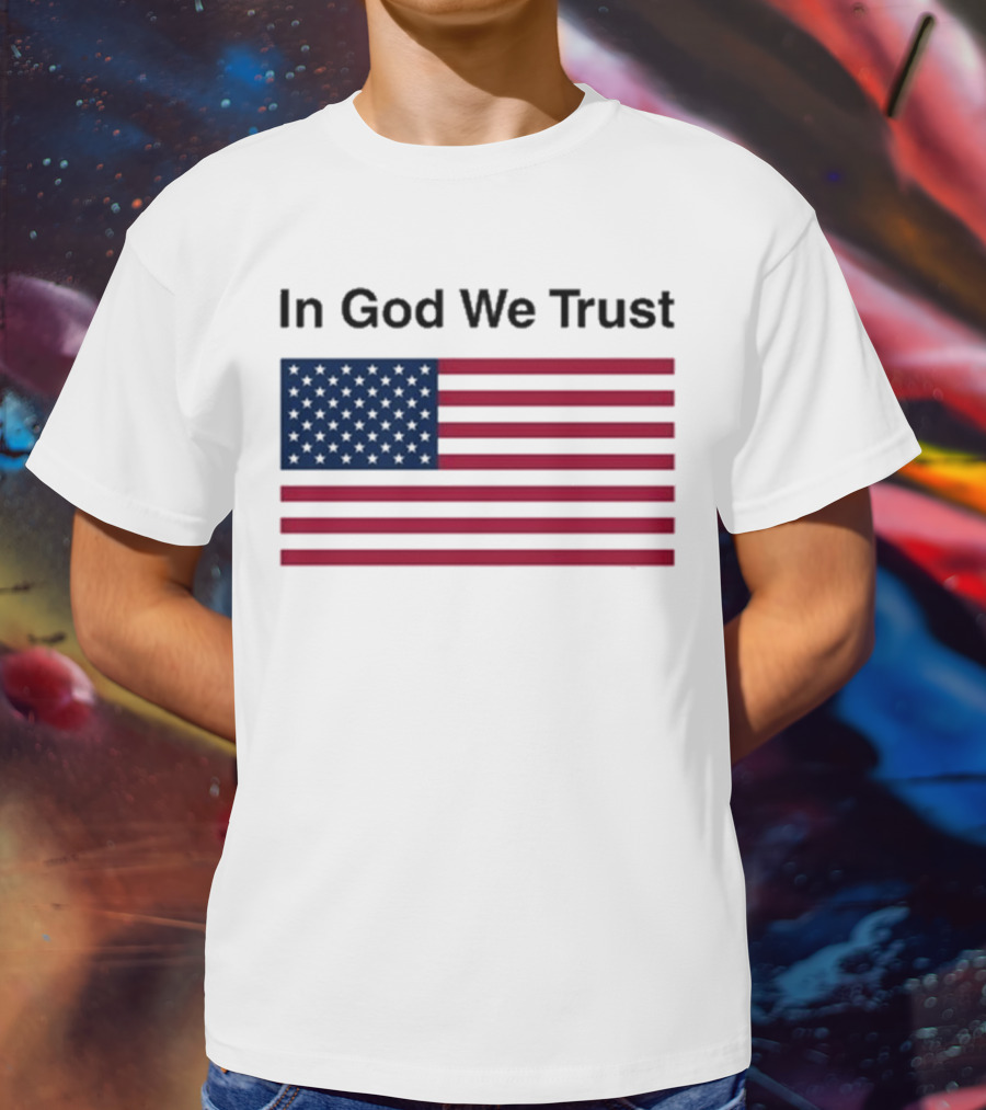 Eric Adams In God We Trust American Flag Pattern T-Shirt