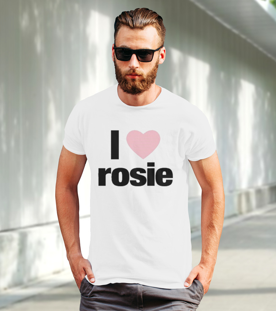 I Love Rosie Pink Heart Evan Mock T-Shirt
