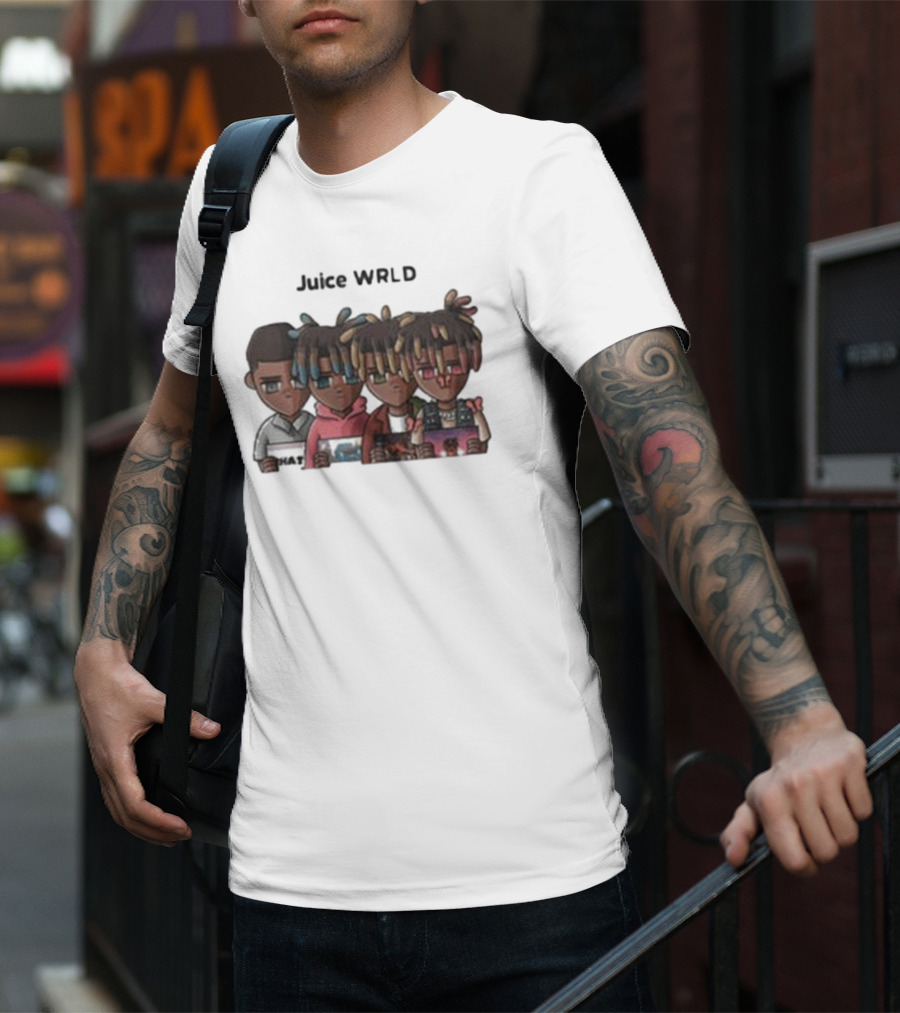 Juice WRLD Evolution Character Progression Holding Album Covers T-Shirt