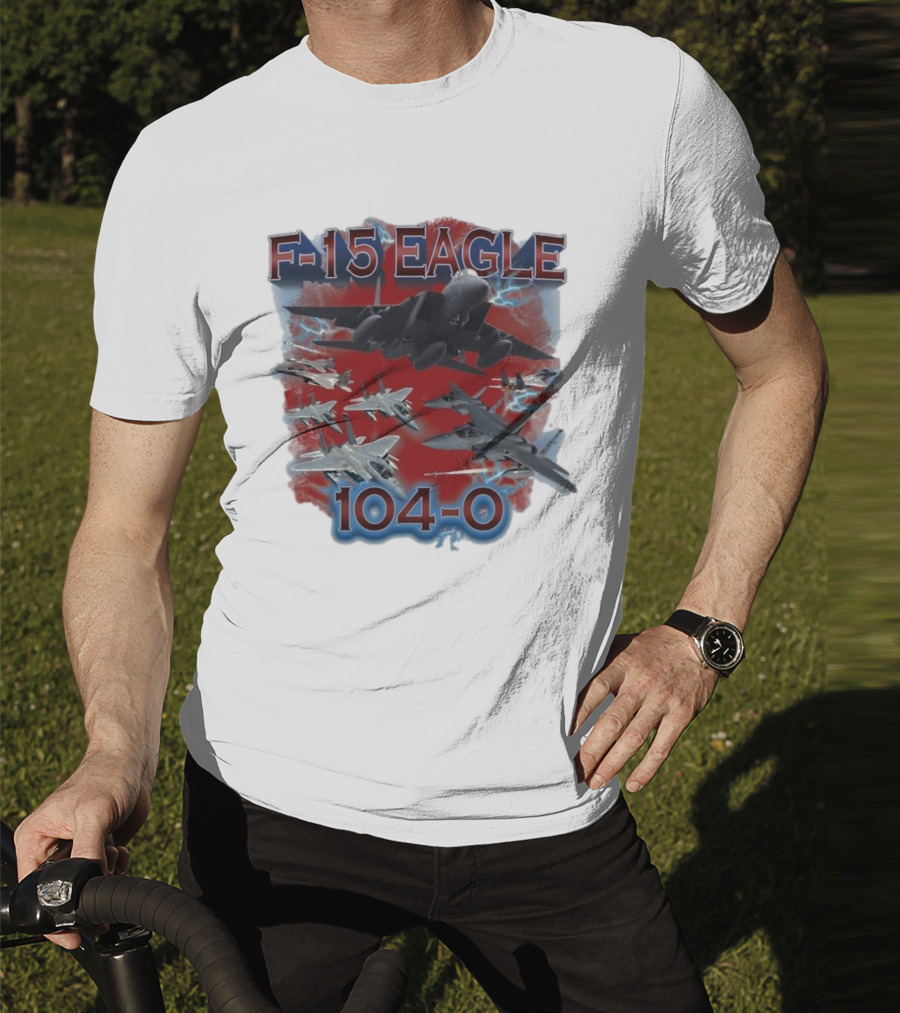 F-15 Eagle 104-0 Fighter Jet Lightning Squadron T-Shirt