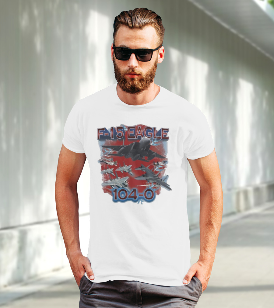 F-15 Eagle 104-0 Fighter Jet Lightning Squadron T-Shirt