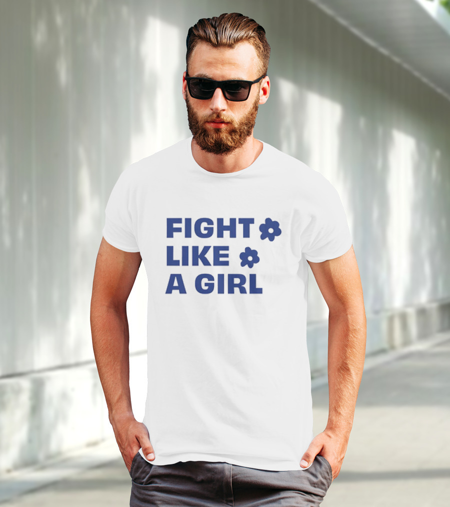 FIGHT LIKE A GIRL WITH FLOWER SYMBOLS T-Shirt