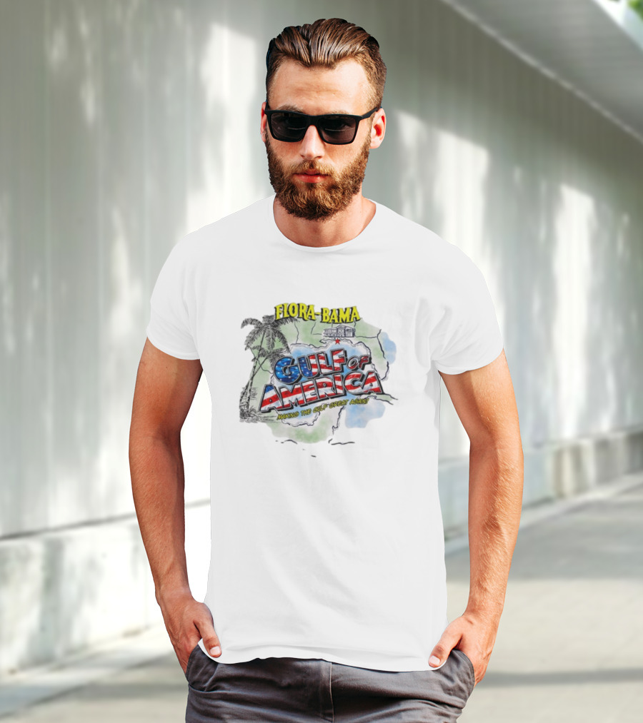 Flora-Bama Gulf Of America Making The Gulf Great Again 2025 Map Palms And House T-Shirt