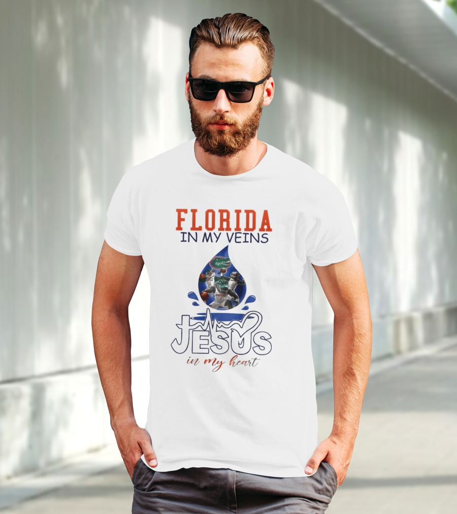 Florida Gators In My Veins Jesus In My Heart T-Shirt