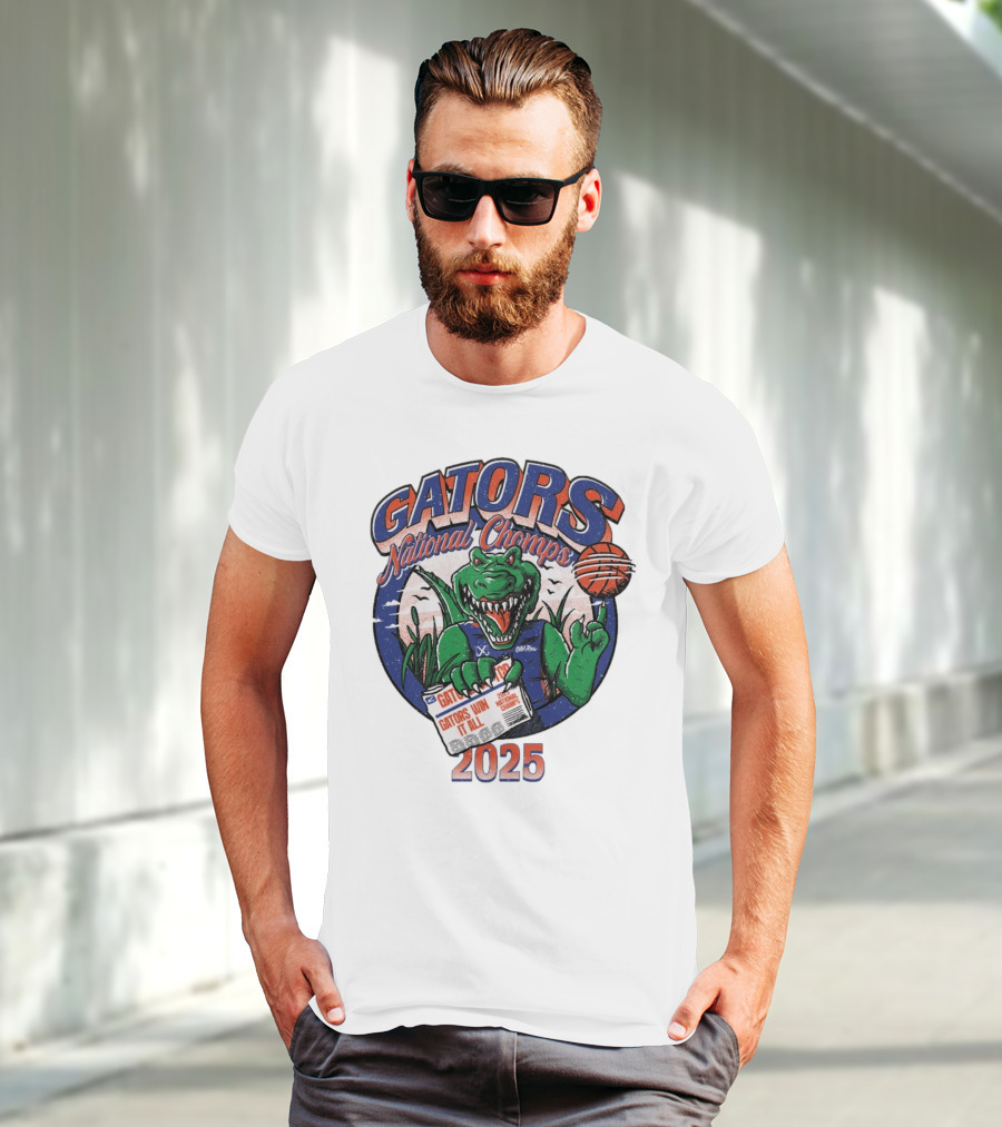 Gators National Champs 2025 Win It All Gators National Chomps T-Shirt
