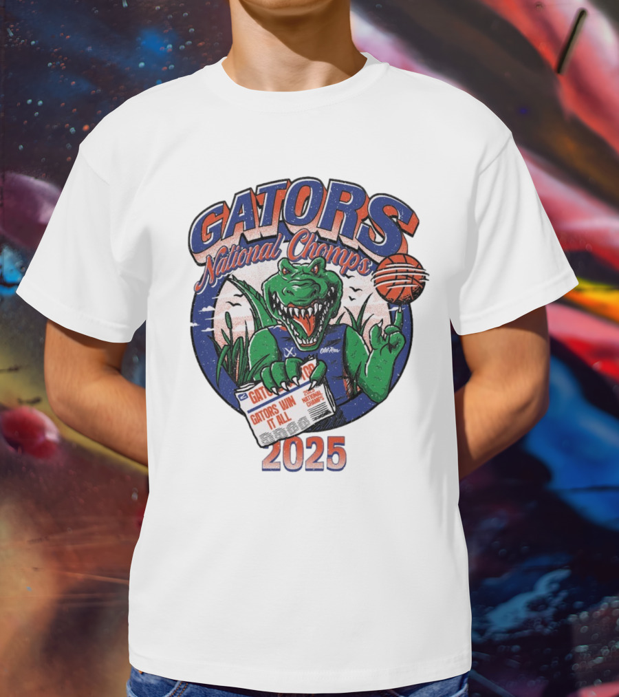 Gators National Champs 2025 Win It All Gators National Chomps T-Shirt