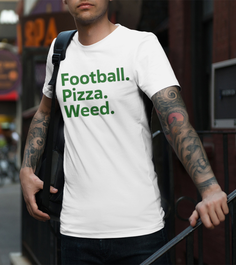 Football Pizza Weed Trendy Lifestyle T-Shirt