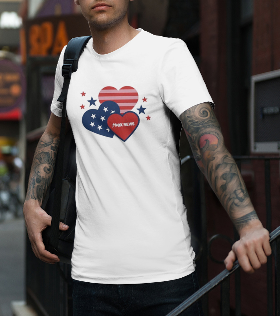 Patriotic Hearts Fox News Stars And Stripes T-Shirt