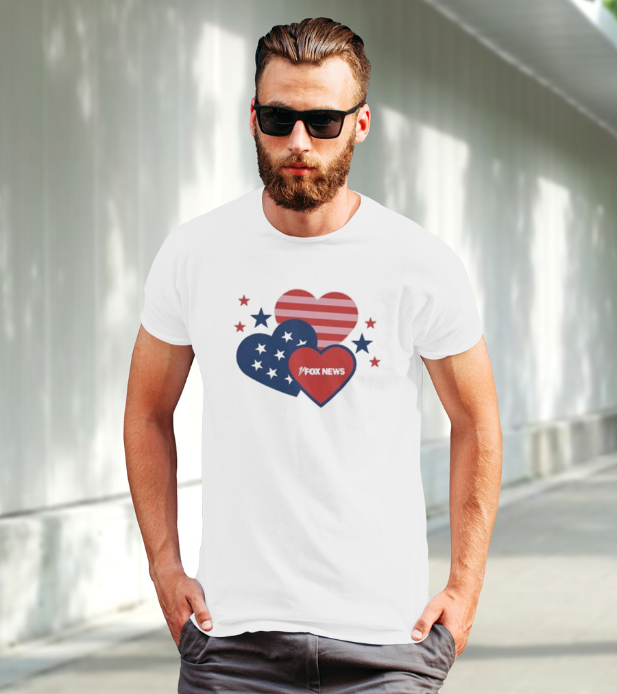 Patriotic Hearts Fox News Stars And Stripes T-Shirt
