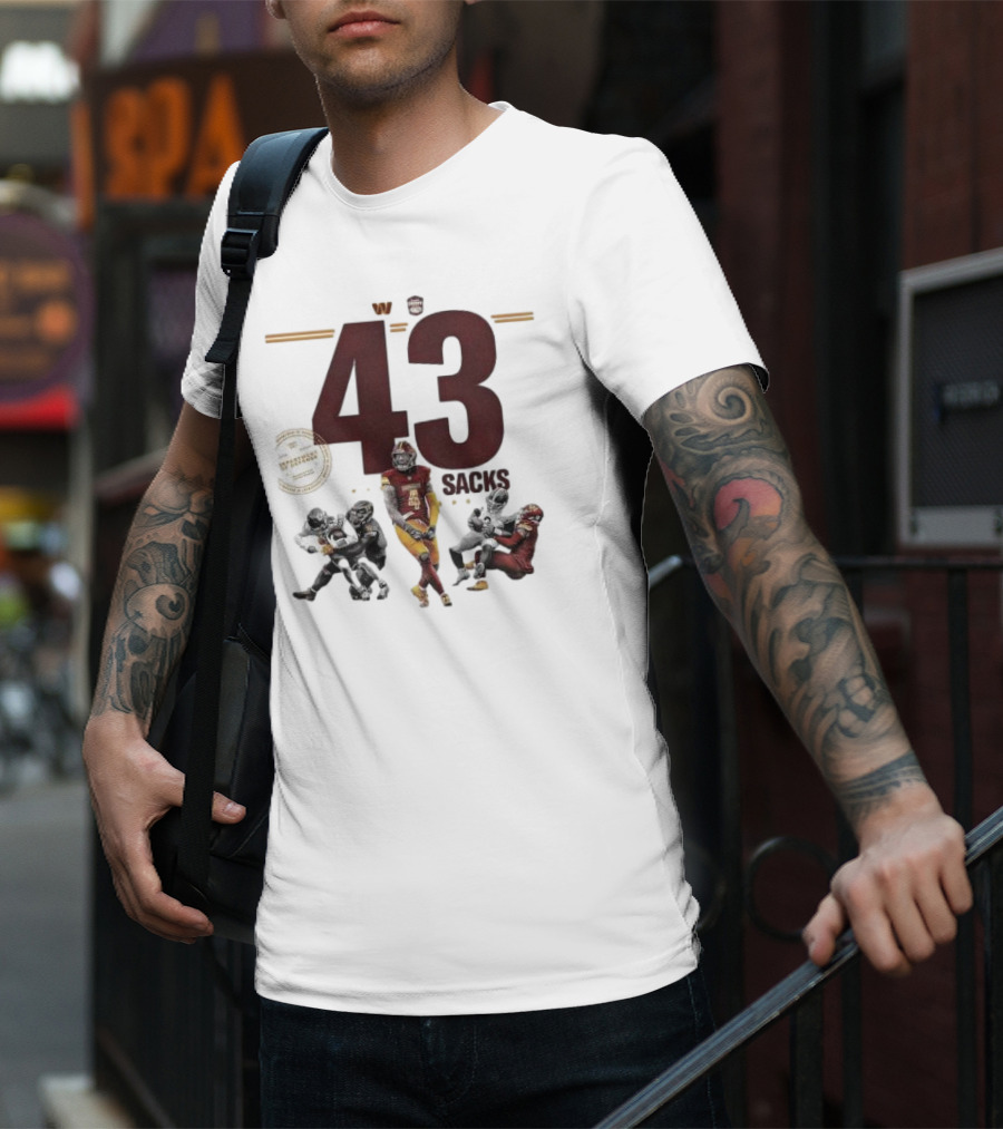 Frankie Luvu 43 Regular Season Sacks Football Action Washington Redskins T-Shirt