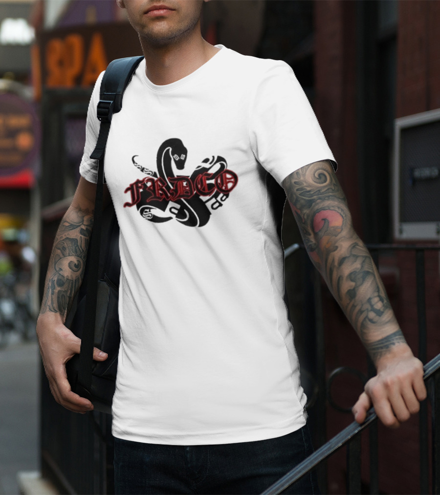 FRDCO Endless Stone Wash Embroidery Snake T-Shirt