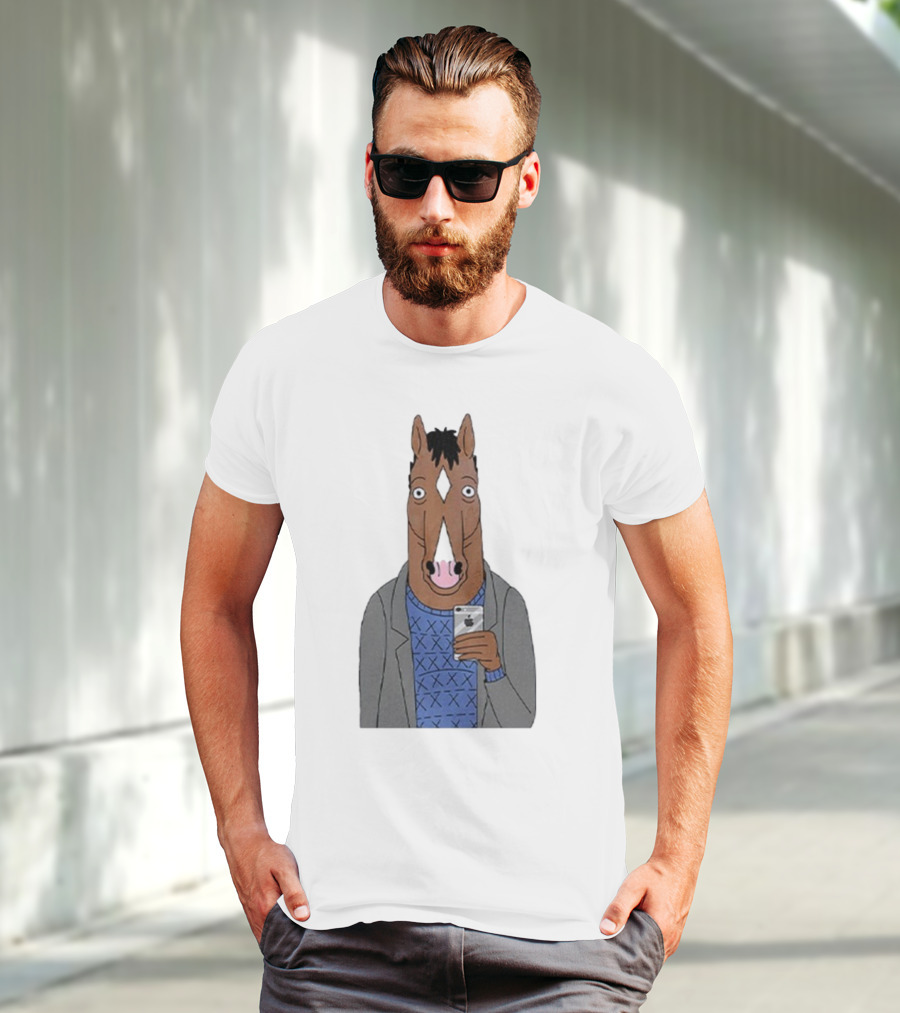 Bojack Horseman Horse Head Selfie Smartphone Humor T-Shirt
