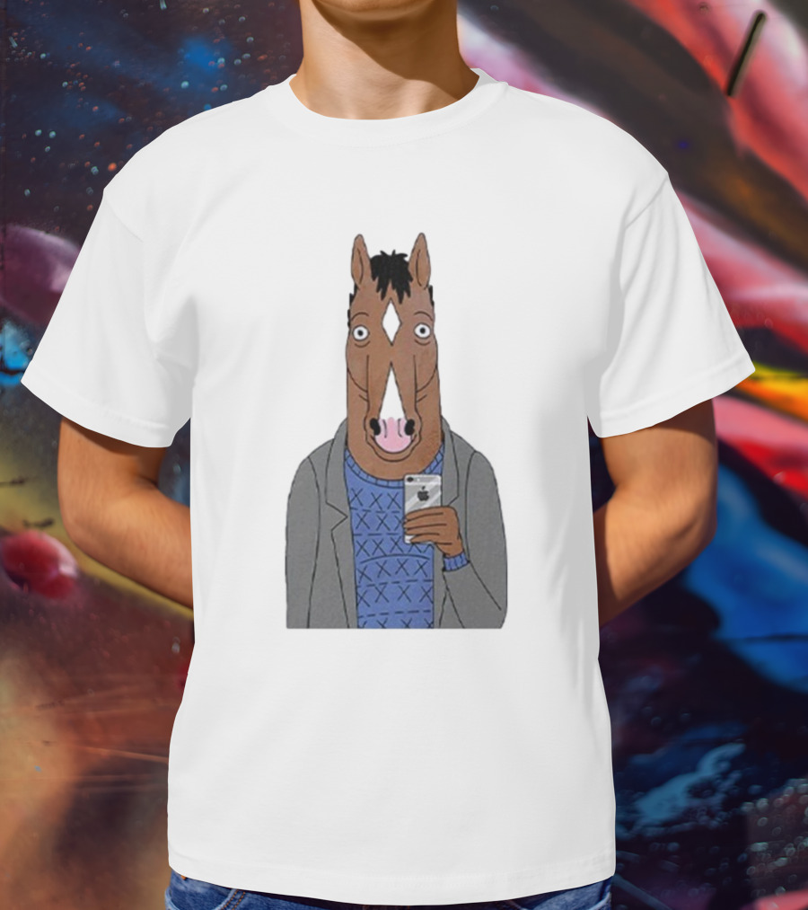 Bojack Horseman Horse Head Selfie Smartphone Humor T-Shirt