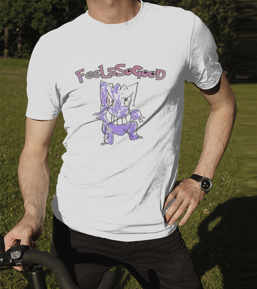 Gengar Feels So Good Pokemon Sketch Art Style T-Shirt