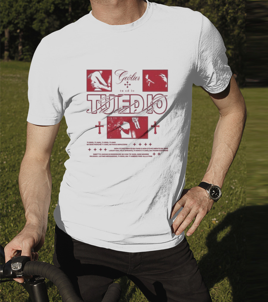 Tu Ed Io Geolier Iconic Visual Elements And Text T-Shirt