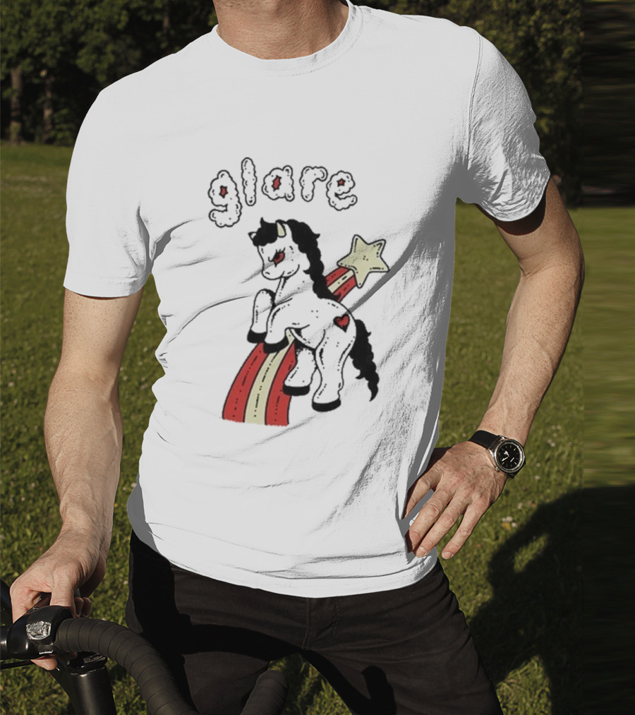 Glare Unicorn Heart Rainbow Star Ringer T-Shirt